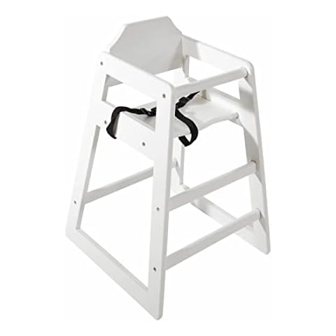 Hight Quality, Stackable Baby High Chair, Restaurant Commercial Highchair, Durable Dining Feeding Chair with Steps, High Chairs for Babies and Toddlers, Restaurant Wood High Chair (White), Seria 01 Cover