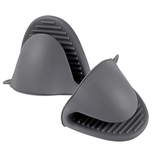 Gant de Cuisine épais en Silicone,2 Pcs Mitaines de Four en Silicone Mini Gant de Four épais en Silicone résistant à la Chaleur Gant Cuisine Anti Chaleur...