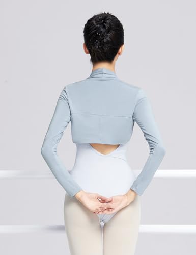 Image of Women's Ballet Shrug Long Sleeve Open Front Bolero Crop Top for Workout /Dance /Daily