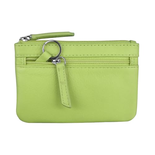 Image of ili New York Leather Mini Compact Coin Purse - Pear