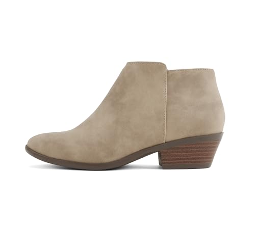 Image of Soda Women's Mug Round Toe Faux Suede Stacked Heel Western Ankle Bootie