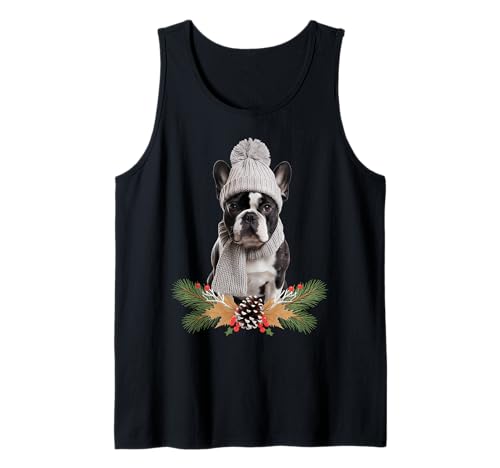 Cane Bulldog francese a tema natalizio Canotta