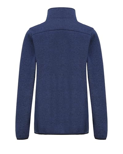 Image of Dolcevida Women's Long Sleeve Sweater Fleece Zip Up Speckled Jacket with Pockets