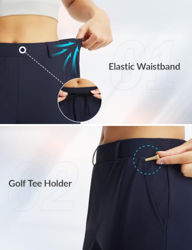 Image of baleaf Women's Golf Pants with Pockets for Work Travel Fit | 25 inch, Stretch, Wrinkle-Resistant, Comfort Fabric, Lightweight, Petite, Ankle, Slacks for Women, Casual, Commute