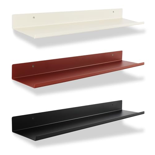 Natural Goods Berlin 1x Wandregal Sheet - Schweberegal aus rostfreiem Metall 60x12cm schwarz - Moderne Ablage für die Wand in Badezimmer, Küche oder Wohnzimmer - Schmales Regalbrett