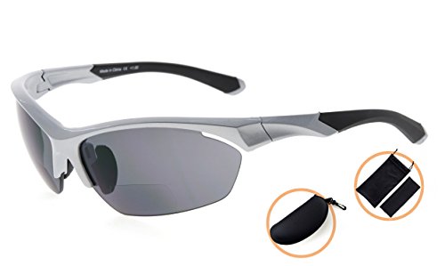Eyekepper TR90 Sports Bifocal Sunglasses Baseball Running Fishing Driving Golf Softball Hiking Half-Rimless Reading Glasses (Pearly Silver - Image 3