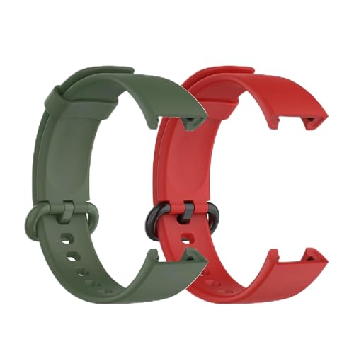 TPANSCF Silicone Band For Watch 2 Lite Strap Replacement Watchband Bracelet Strap(2PCS dark green-red,For PocoWatch)