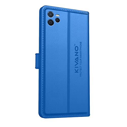 Image of Compatible with Realme Narzo 50A Prime /Realme C35 Flip Cover | Leather Finish | Inside Pockets & Inbuilt Stand | Shockproof Wallet Style Magnetic Closure Back Cover Case