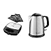 Russell Hobbs Appareil à Sandwich 3en1 750W, Gaufrier, Grill, Plaques Amovibles Anti Adhésives & Bouilloire Compacte 1L, Ebullition Rapide, Filtre Anti-Calcaire Amovible, Niveau d'Eau Visible