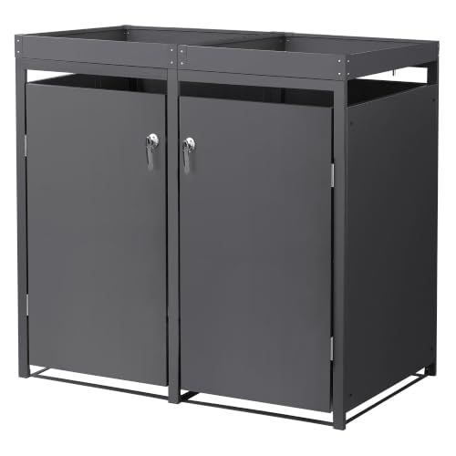 ML-Design Mülltonnenbox 2er 240L mit Pflanzdach...