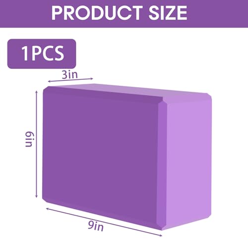 Yoga Block - Supportive Latex-Free Eva Foam - Soft Non-Slip Surface with Beveled Edges for Yoga, Pilates, Meditation - Yoga Accessories for Stability, Balance, Deepen Stretches