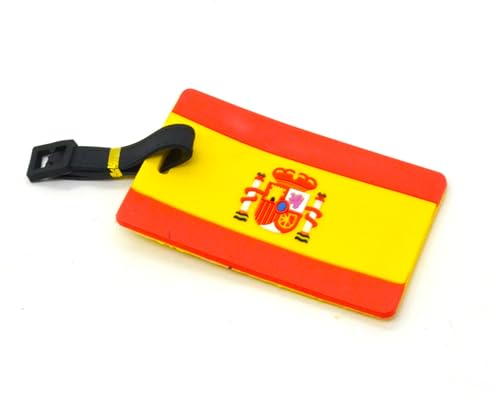 BETTER WITH FRIENDS Etiqueta con el Nombre de la Bandera española. Etiqueta de identificación. Etiqueta de Equipaje. propietarios de identificación Logo españa Colores Nacionales