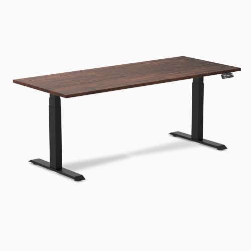 Image of Desky Dual Softwood Sit Stand Desk American Rustic Pine 48 inch Grey