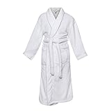 CHADSWORTH & HAIG Ultimate Doeskin Brushed Microfiber Bathrobe Lined In Terry. Luxury Spa & Hotel Bathrobe for Women and Men White/White X-Large