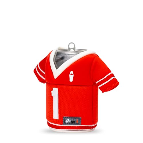 Puffin The Gridiron Jersey Insulated Can Cooler - Risky Red & Sandy White - image 4