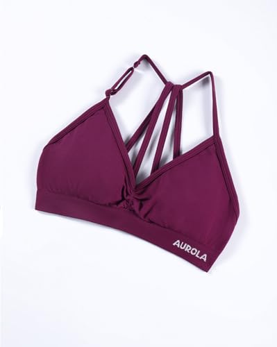 Image of AUROLA Mercury Workout Sports Bras Women Athletic Removable Padded Backless Strapy Minimal Crop Top