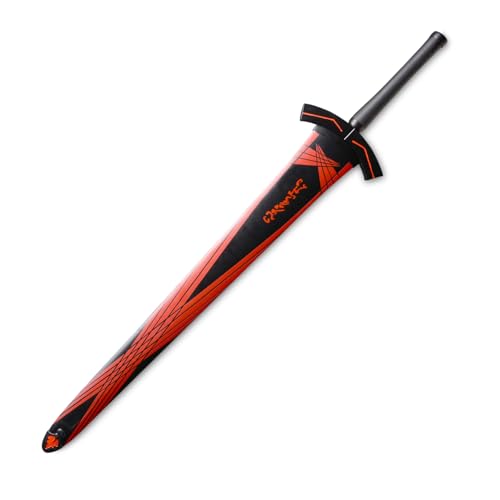 Sword Valley Medieval Knight Stainless Steel Longsword, Oath-Style with Scabbard, Collectible Decor, Full Length 115cm (Red & Black)