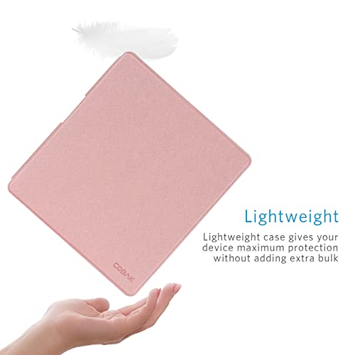 Image of CoBak Case for Kindle Scribe - All New PU Leather Cover with Auto Sleep Wake Feature for Kindle Scribe 10.2 inch 2022 & 2024 Released with Pen Holder,Rose-Gold