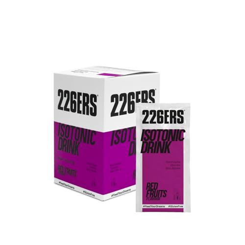 226ERS Isotonic Drink Monodosis | Isotónico en Polvo, Bebida Deportiva Isotónica con Sales Minerales y Beta Alanina para Hidratación, Sin Gluten Frutos Rojos - 20 unidades