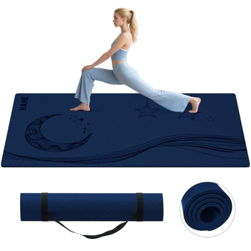 Image of HAHE Extra Wide Yoga Mat, 72 inchx40 inchx0.4 inchThick, Large Exercise Mats