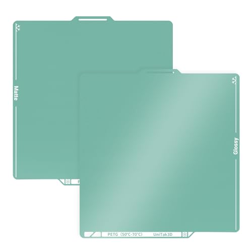 UniTak3D X2D/A1/P2S Cold Build Plate 257 * 257mm Druckplatte Beidseitig Glossy+Matte Niedertemperaturdruck Kaltbauplatte Druckbett Compatible with Bambu Lab X2D/P2S/A1/P1S/P1P/X1C/X1/X1E 3D Drucker