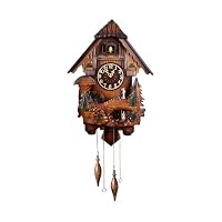 Amazon.co.jp: 掛け時計 純木彫りのカッコウの壁時計の彫刻鳩時計