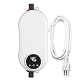 3500W Tankless Water Heater, 110V Electric Mini RV Water Heater, Instant Hot Water Heater, in-line Under Sink G1/2” for Kitchen Hand Sink Hair Salon, Thickened Power Cord