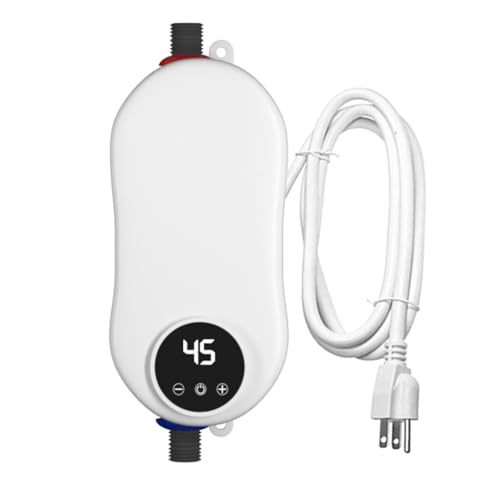 3500W Tankless Water Heater, 110V Electric Mini RV Instant Hot Water, G1/2" Under Sink for Kitchen Hand Sink Hair Salon, Thickened Power Cord