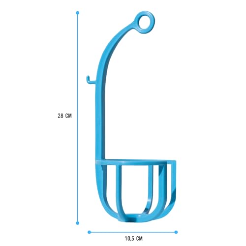 MEDICALAB Infusionsbehälter, fester Käfig aus schlagfestem Polypropylen, universelle Kompatibilität mit Glasflaschen, Medikamenten oder Infusionstherapien, Infusionsbehälter für Stange, Blau