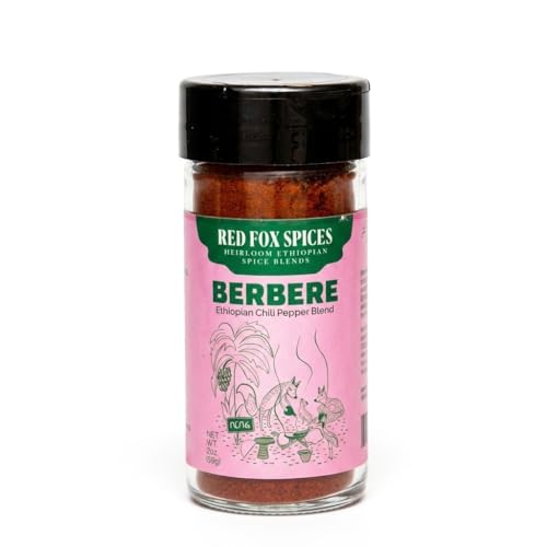 Red Fox Spices Berbere Ethiopian Chili Pepper Blend - Handcrafted Red Pepper Chili Powder with Whole Spices - Spicy Seasoning Pepper Blend, Red Chili Mix for Cooking - USDA-Certified Packing in USA