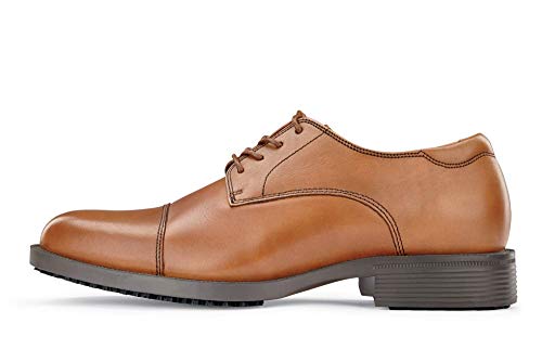 Shoes for Crews Men's Slip-Resistant Oxford - Dressy, Comfortable, Non-Slip Work Shoes for Men in Hospitality, Business Casual Settings, Healthcare - Senator, Size 104