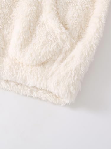 Image of Girls Sweatshirts Quarter-zip Sherpa Fleece Pullover Fuzzy Jacket