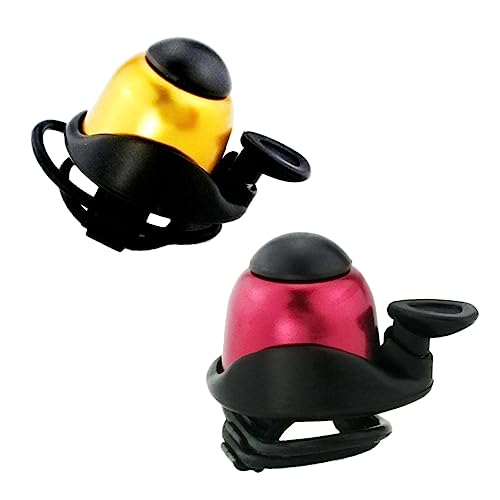 VICASKY Bike Bell 2pcs Set Double Rubber Bands, Aluminum Handlebar Bicycle Bells Loud Alarm Sound for Road and Mountain Cycling Safety Use Random Color