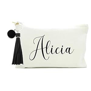 Regalo Navidad Mujer. Regalos originales para mujer. Neceser Personalizado. Organizador de maquillaje. Regalos Personalizados mujer. Neceser viaje. (Blanco Negro)