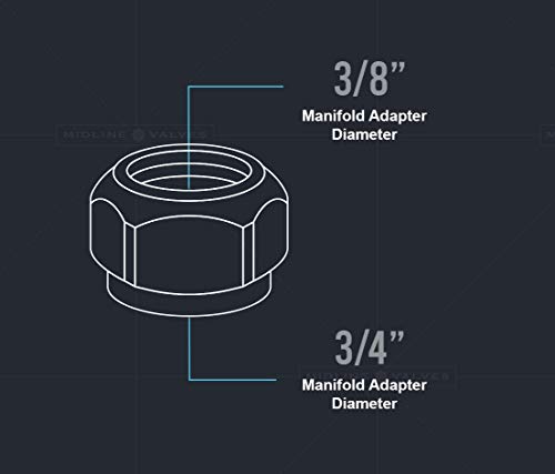 Image of Midline Valve NQY038-5 PEX Manifold Adapter Fitting 3 /8 in. x 3 /4 in. Nickel (5 Pack)