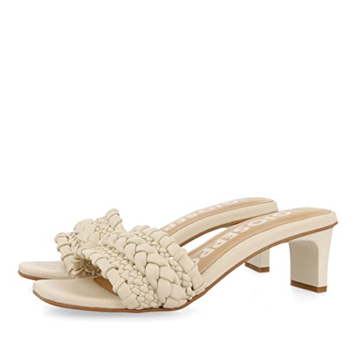 Claquettes multicolores tressées à talon pour femme qui allient style et confort