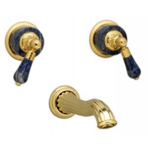 Phylrich WL242 11B - Versailles Bleu Sodalite Handle Wall Mounted Lavatory Faucet