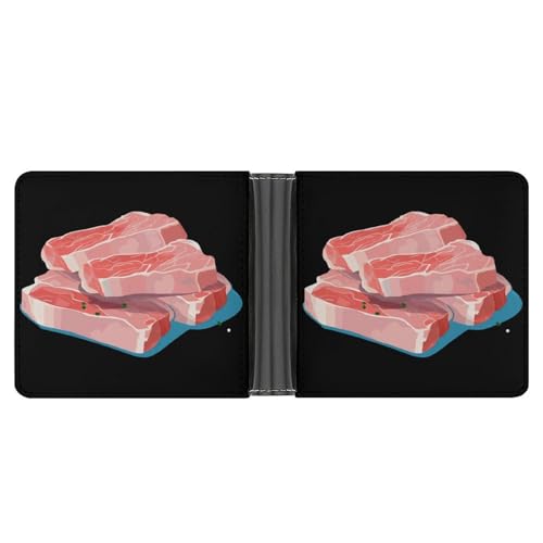 Slices of Pork Bifold Wallet PU Leather Coin Purse Lightweight Credit Card Holder Wallet Money Clip