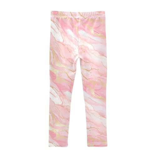 KLL Gold Glitter Pink Marble Toddler Girls' Athletic Leggings Casual Full Length Workout Pants Sports2