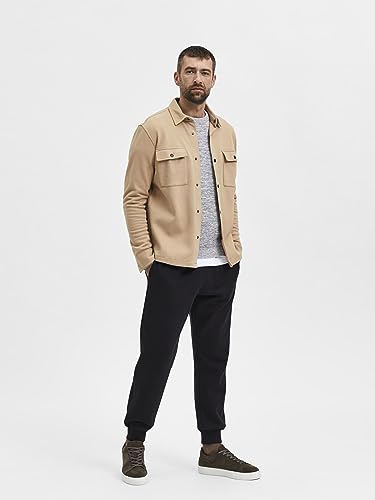 Selected Homme Overshirt Classic en algodón premium de color neutro 4