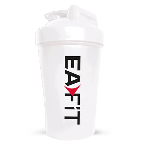 Eafit Shaker Protéine 400 ml Sans BPA – Gradué avec Mélangeur en Acier – Whey Protein, Pre Workout, Creatine – Plastique Anti-Fuite pour Sport et...