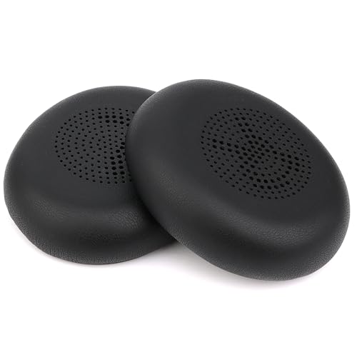 Reposapiés de almohadillas para auriculares Jabra Elite 45H y Evolve 2 65, cubiertas de almohadillas de repuesto con espuma viscoelástica y cuero de proteína para aislamiento de ruido de alta densidad (Negro) miniatura 5