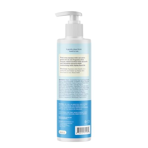 Image of Hello Bello Baby Ultra-Hydrating Shampoo & Wash, Fragrance Free for Sensitive Skin, 10oz Bottle