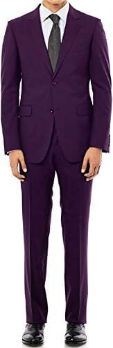 Mens 2 Button Purple Dress Suit New (44R)