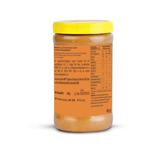 Image of Sundrop Peanut Butter with Honey | Crunchy | 462 grams | With 23% Protein | 7% Dietary Fibre | Premium Roasted Peanuts | No Preservatives | Great Value Per Gram of Protein