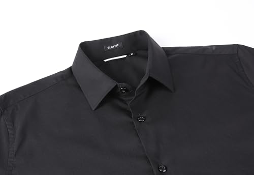 Alex Vando Mens Dress Shirt Easy Care Slim Fit Long Sleeve Cotton Stretch Button Down Shirt3