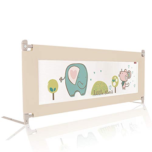 QIANDA Barrera Cama Niñito Elevación Vertical Patrón De Elefante para Niños Twin, Tamaño Queen Y King Mattress, Caqui (Size : 200cm)