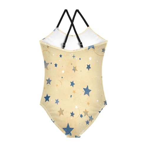 Blue-Yellow starGirl'S Swimsuit 1-Piecing Bathing Suits Girls Beach Swimwear natacion para ni?as 3t2