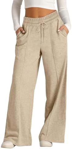 Girls Oversized Wide Leg Sweatpants Drawstring Kids Baggy Straight Leg Track Pants Casual Plain Pockets