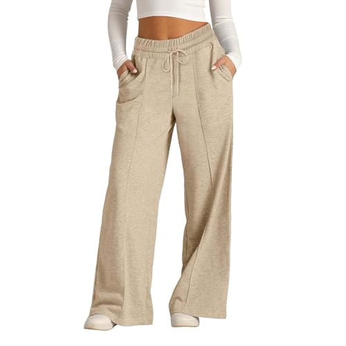 Girls Wide Leg Sweatpants Trendy Oversized Straight Leg Drawstring Sweat Pants High Waist Baggy Joggers with Pockets4